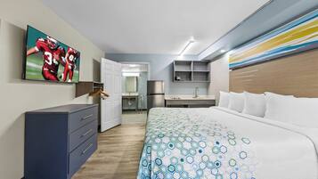 Desk, blackout curtains, iron/ironing board, free WiFi