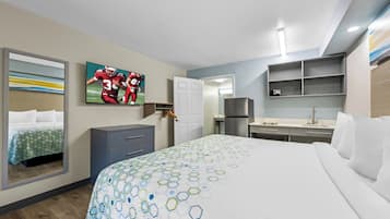 Desk, blackout drapes, iron/ironing board, free WiFi