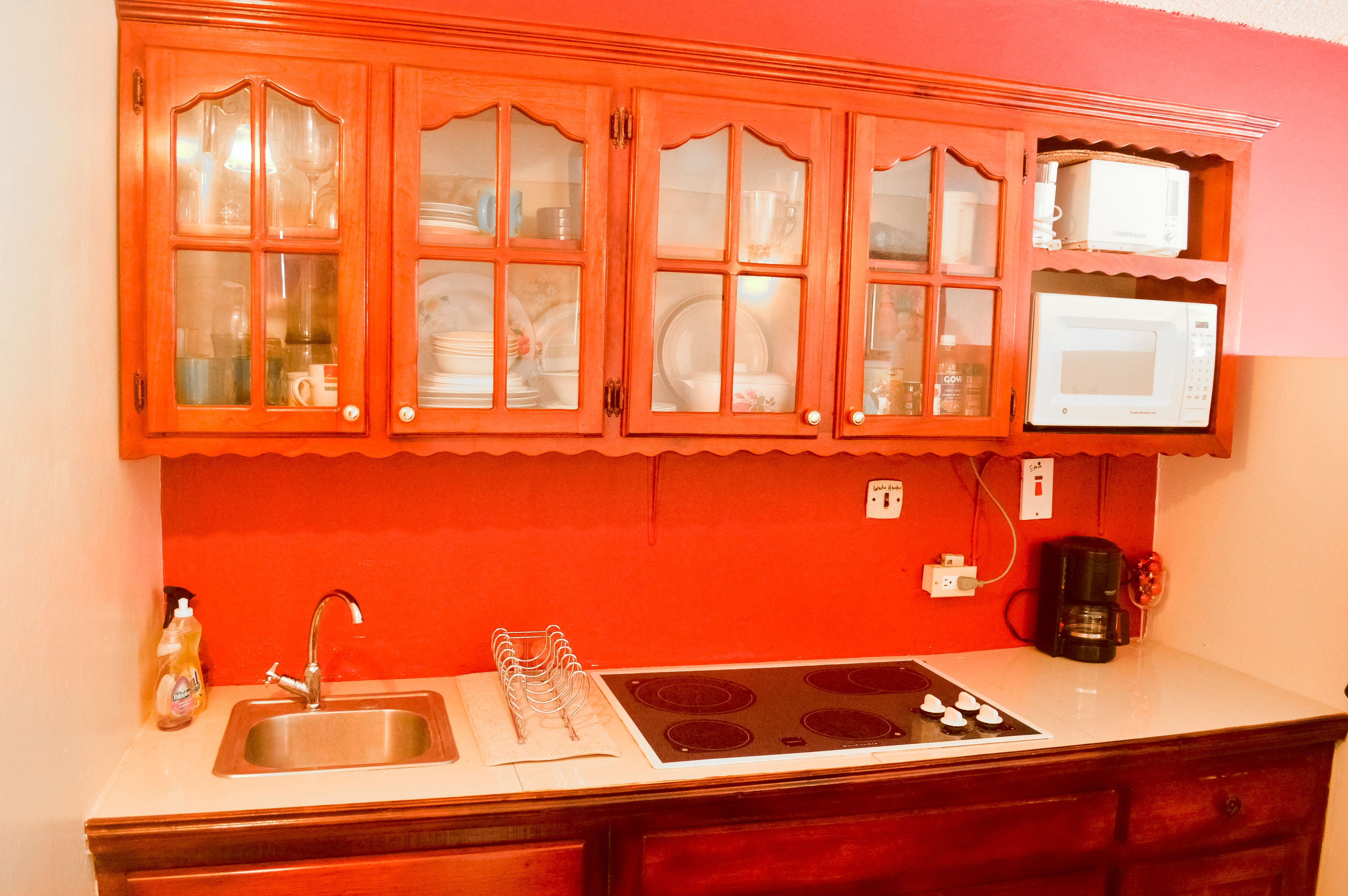 comfort apartment, ocean view | private kitchen | full-sized fridge, stovetop