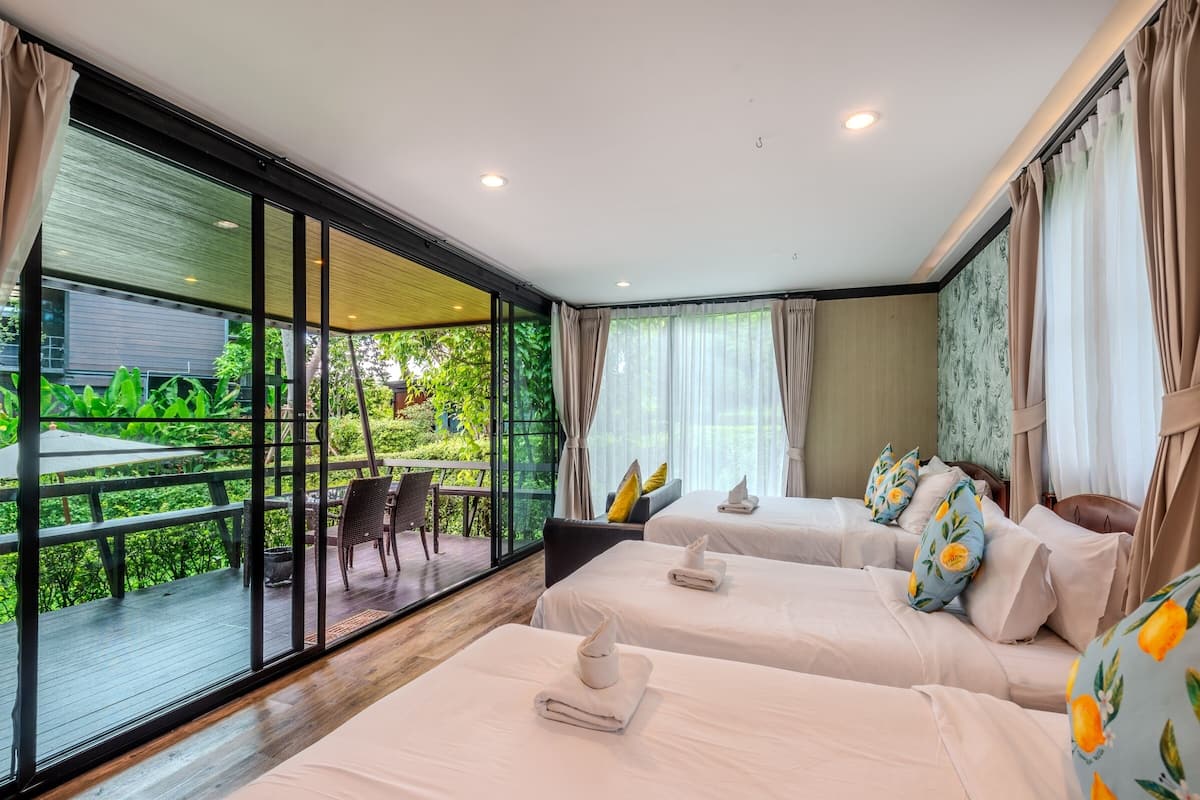 Terazza Family Villa | 1 quarto, frigobar, cofres nos quartos, cortinas blackout