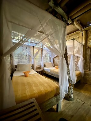 Rumah Pohon Standar, 1 kamar tidur | 1 kamar tidur, brankas, dan seprai linen
