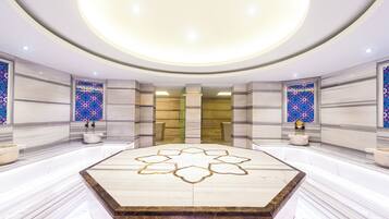 Sauna, dampbad, tyrkisk bad/hammam, kropsbehandlinger