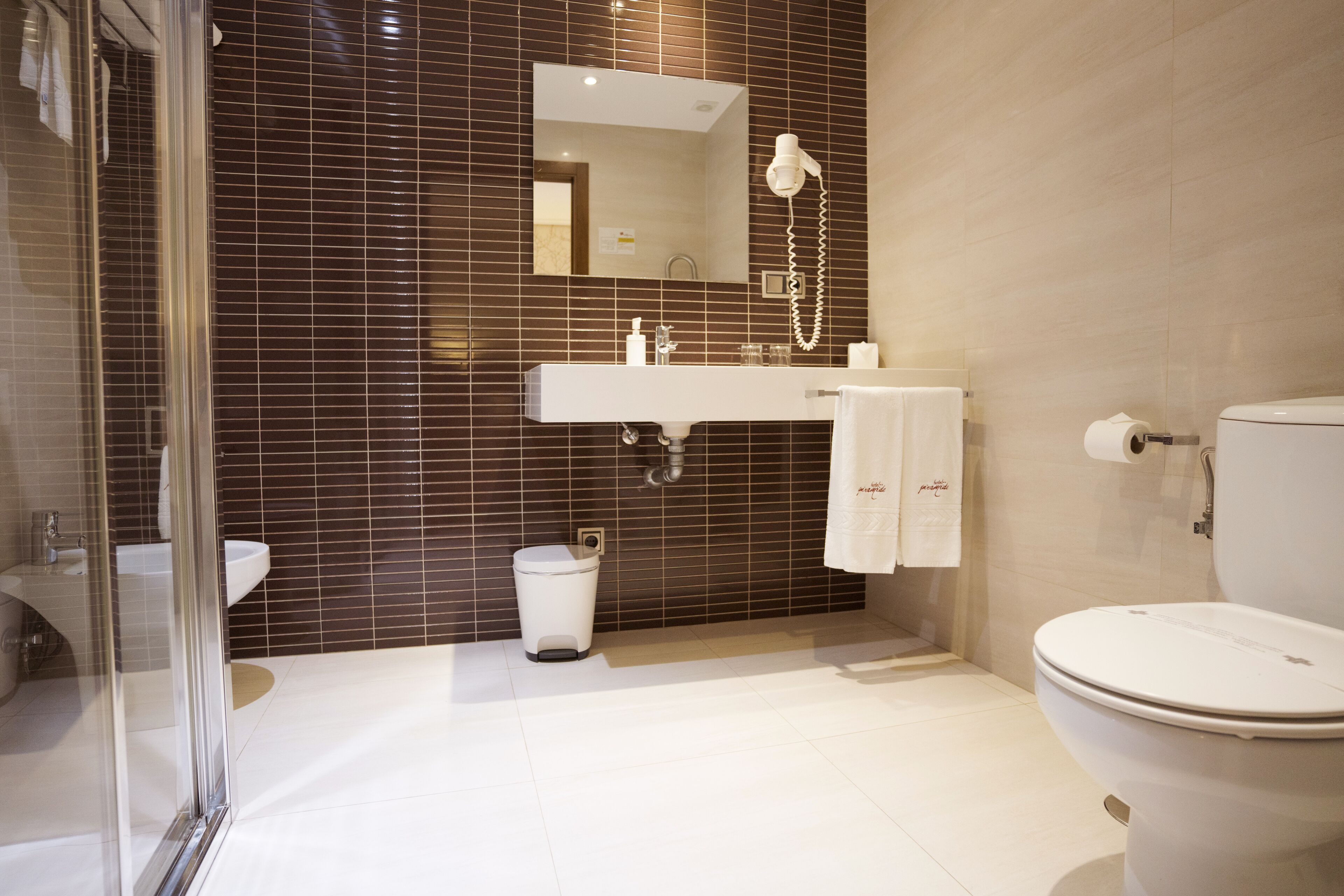 free toiletries, hair dryer, towels