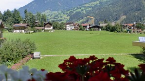 A rural village with houses, a large green field, and mountains in the background. - first mountain Hotel Zillertal (Aschau Im Zillertal)