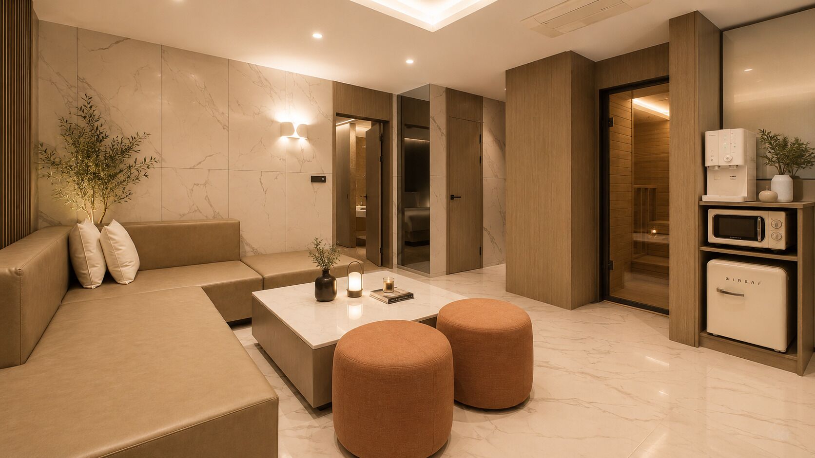 Suite | Premium bedding, memory-foam beds, desk, blackout curtains