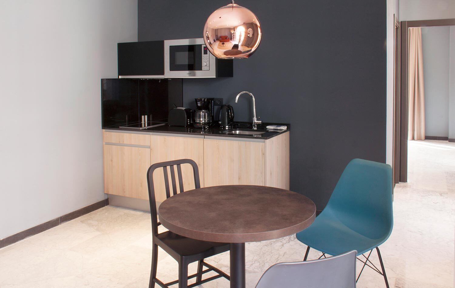Superior Apartment | Private kitchen | Coffee/tea maker, full-size fridge, microwave, stovetop