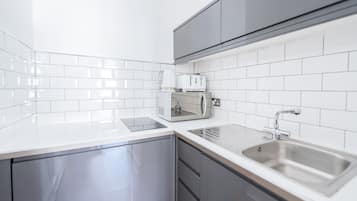 Apartamento, várias camas | Cozinha privada | Geladeira, micro-ondas, chaleira elétrica