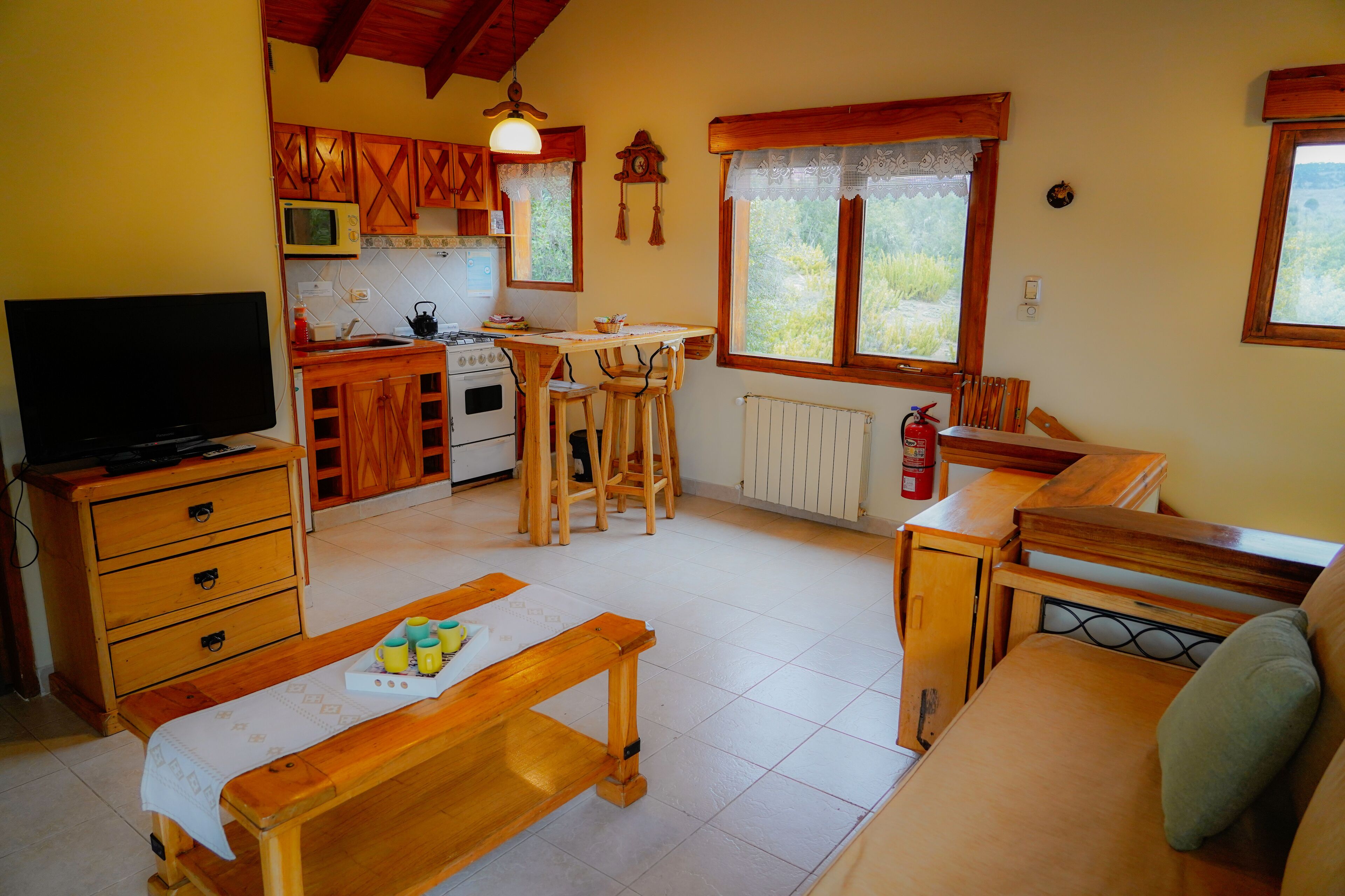 cabin, lake view | living area | 32-inch lcd tv with cable channels, tv