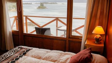 Cabane, vue lac | Draps en coton égyptien, literie de qualité supérieure