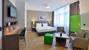Studio Premium, 1 giường cỡ king, không hút thuốc | 1 phòng ngủ, bộ đồ giường cao cấp, két bảo mật tại phòng, bàn