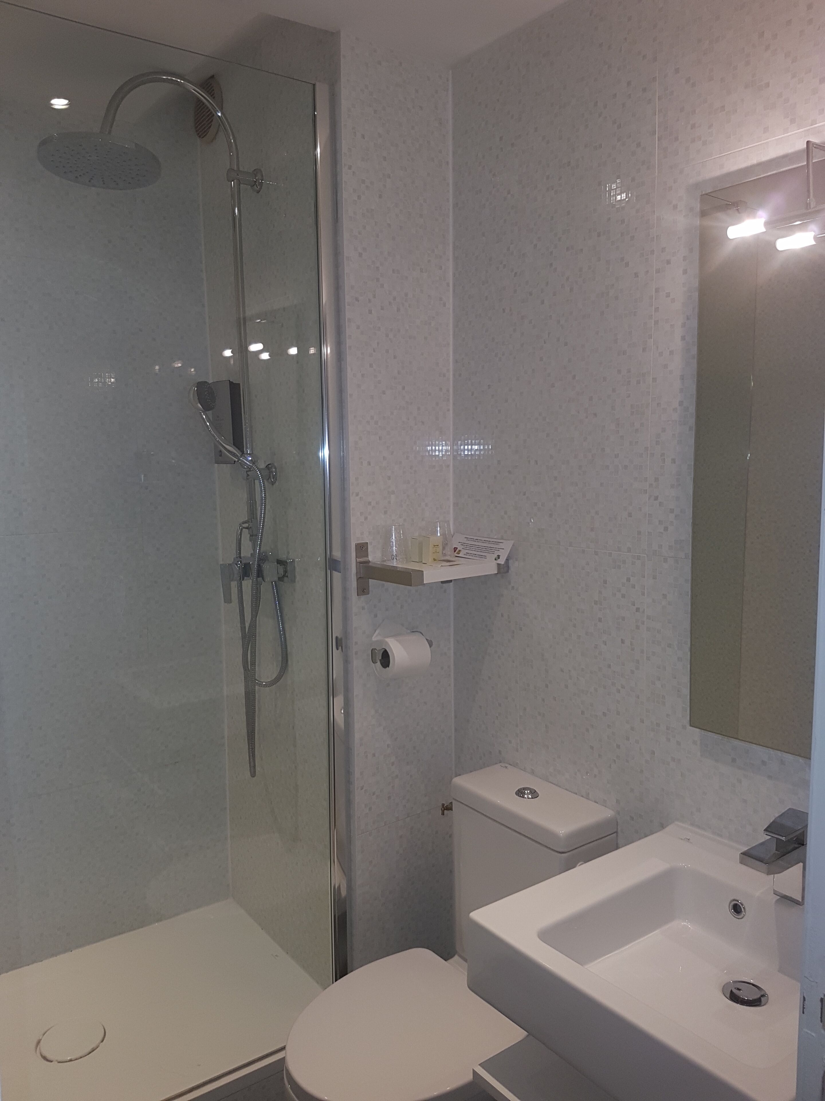 free toiletries, hair dryer, towels