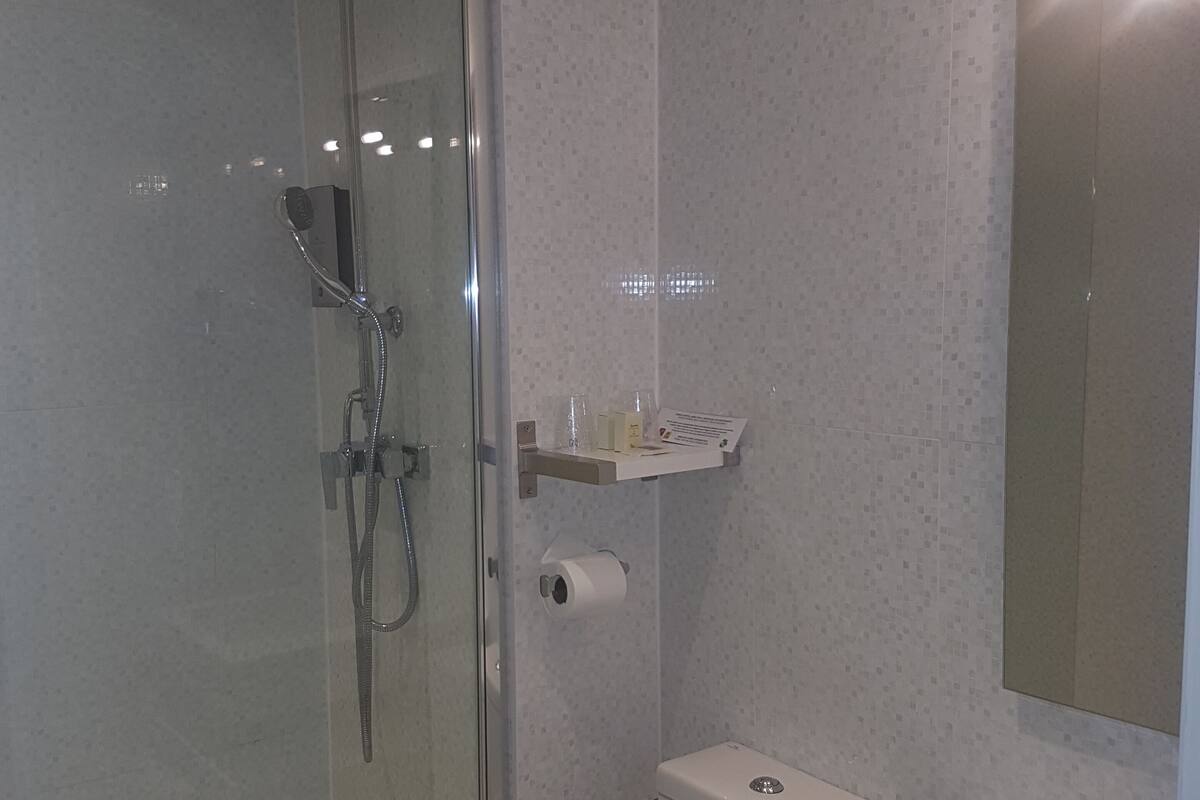 free toiletries, hair dryer, towels