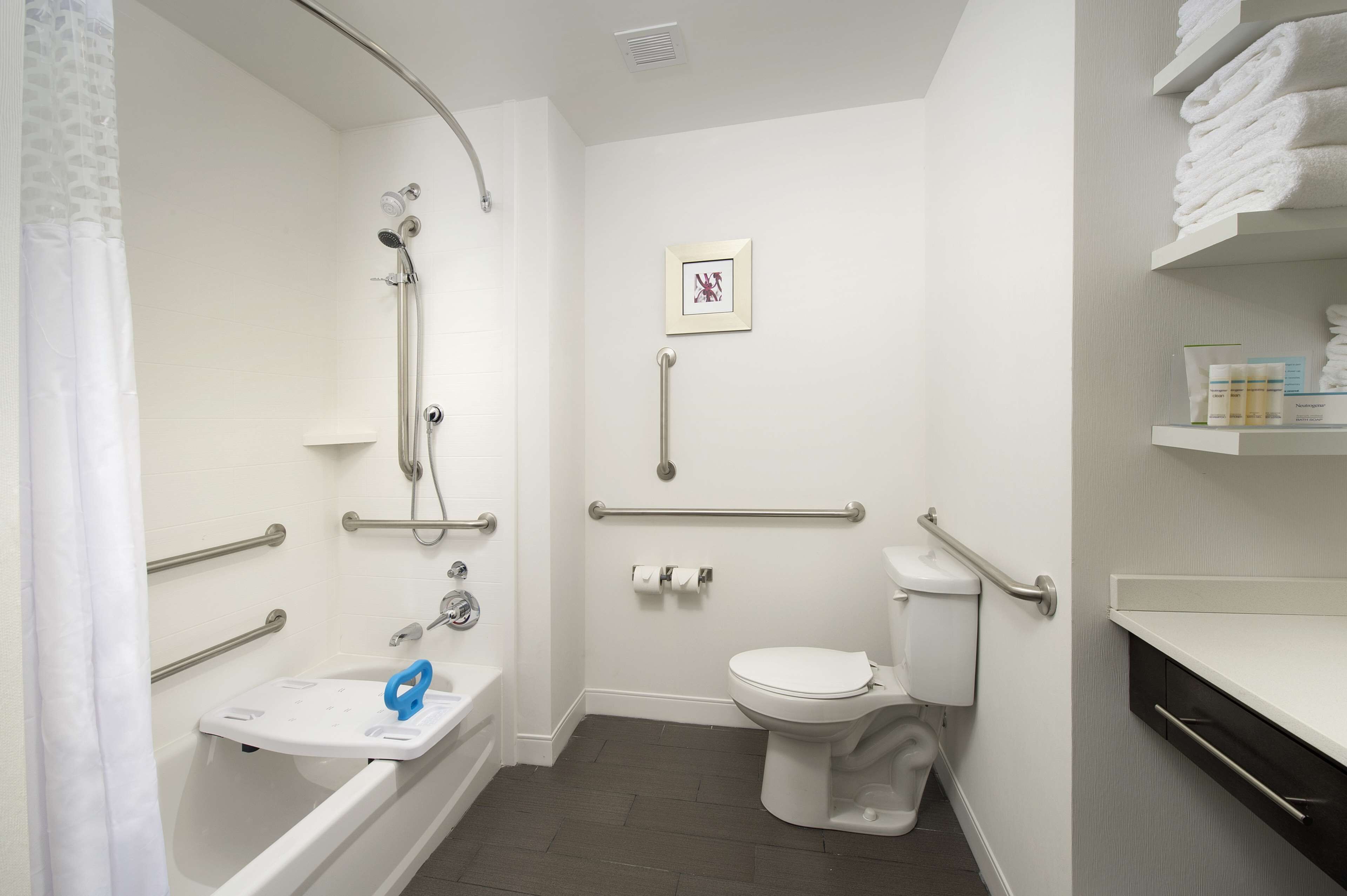 free toiletries, hair dryer, towels