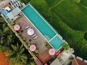 Outdoor pool, open 7:30 AM to 8:00 PM, sun loungers