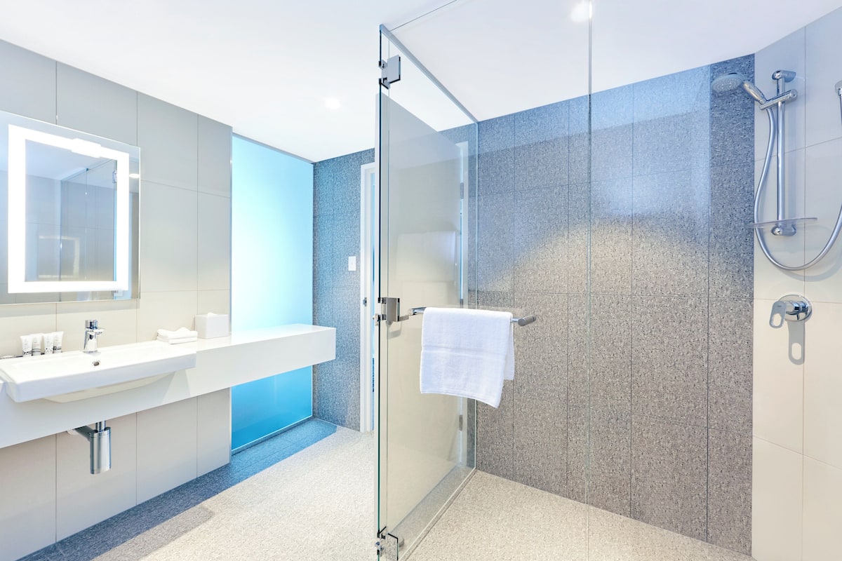 standard room, 1 queen bed (extra floor space) | bathroom | shower, hydromassage showerhead, eco-friendly toiletries, hair dryer