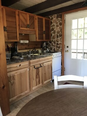 Fridge, microwave, coffee/tea maker