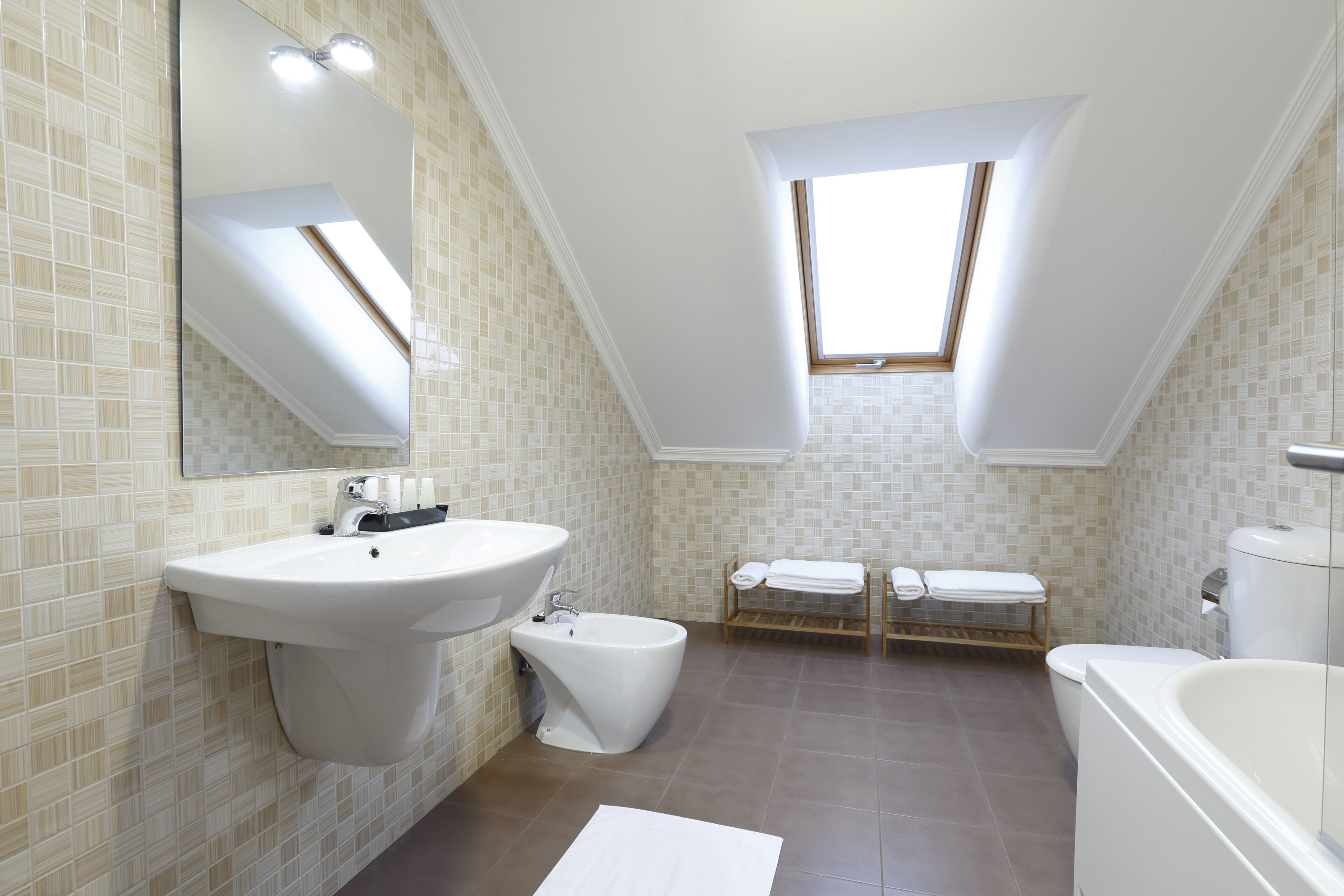 double or twin room | bathroom | free toiletries, hair dryer, bidet, towels