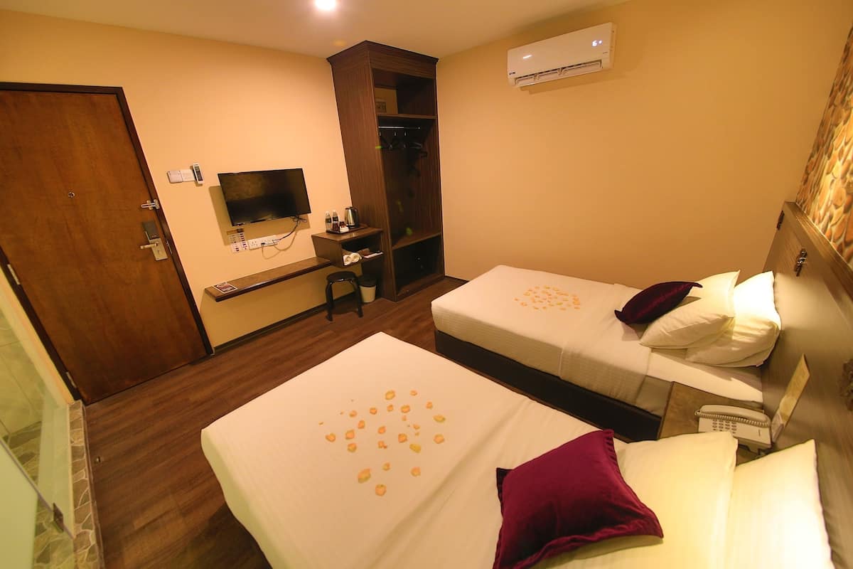 Quarto duplo superior | Cortinas blackout, Wi-Fi de cortesia