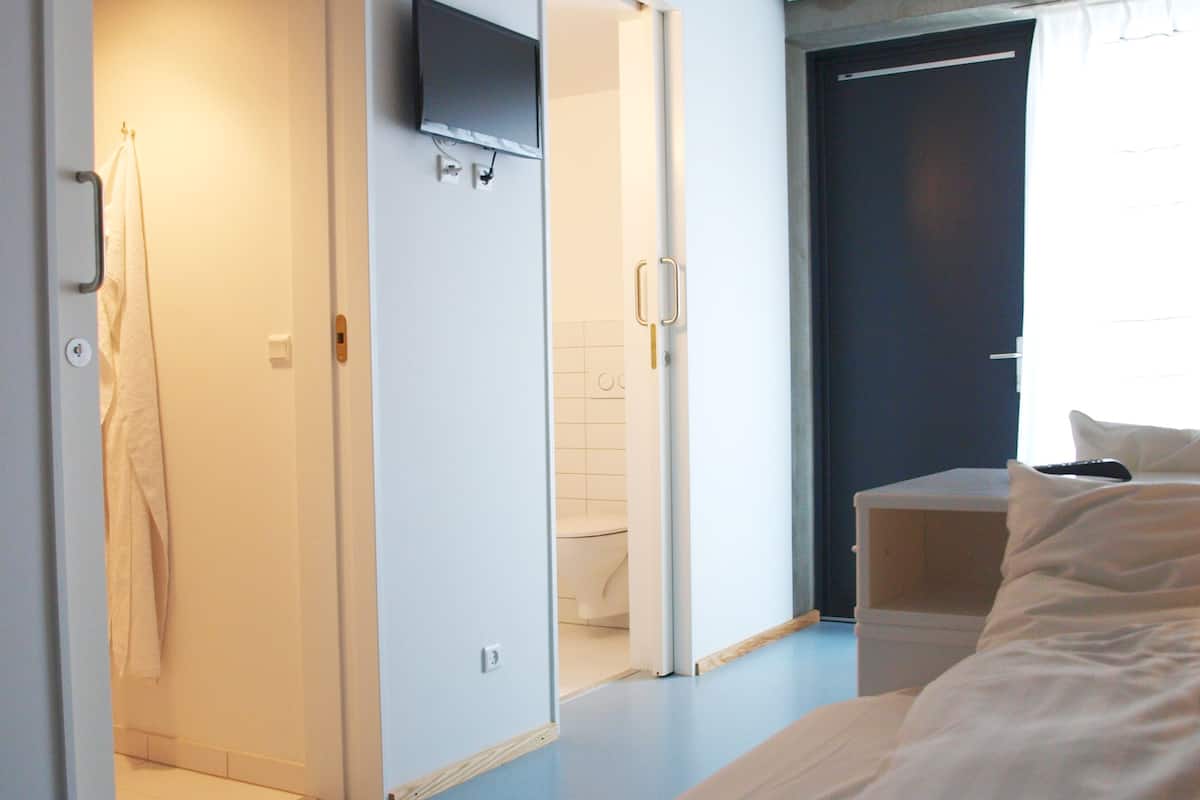 desk, blackout curtains, soundproofing, iron/ironing board