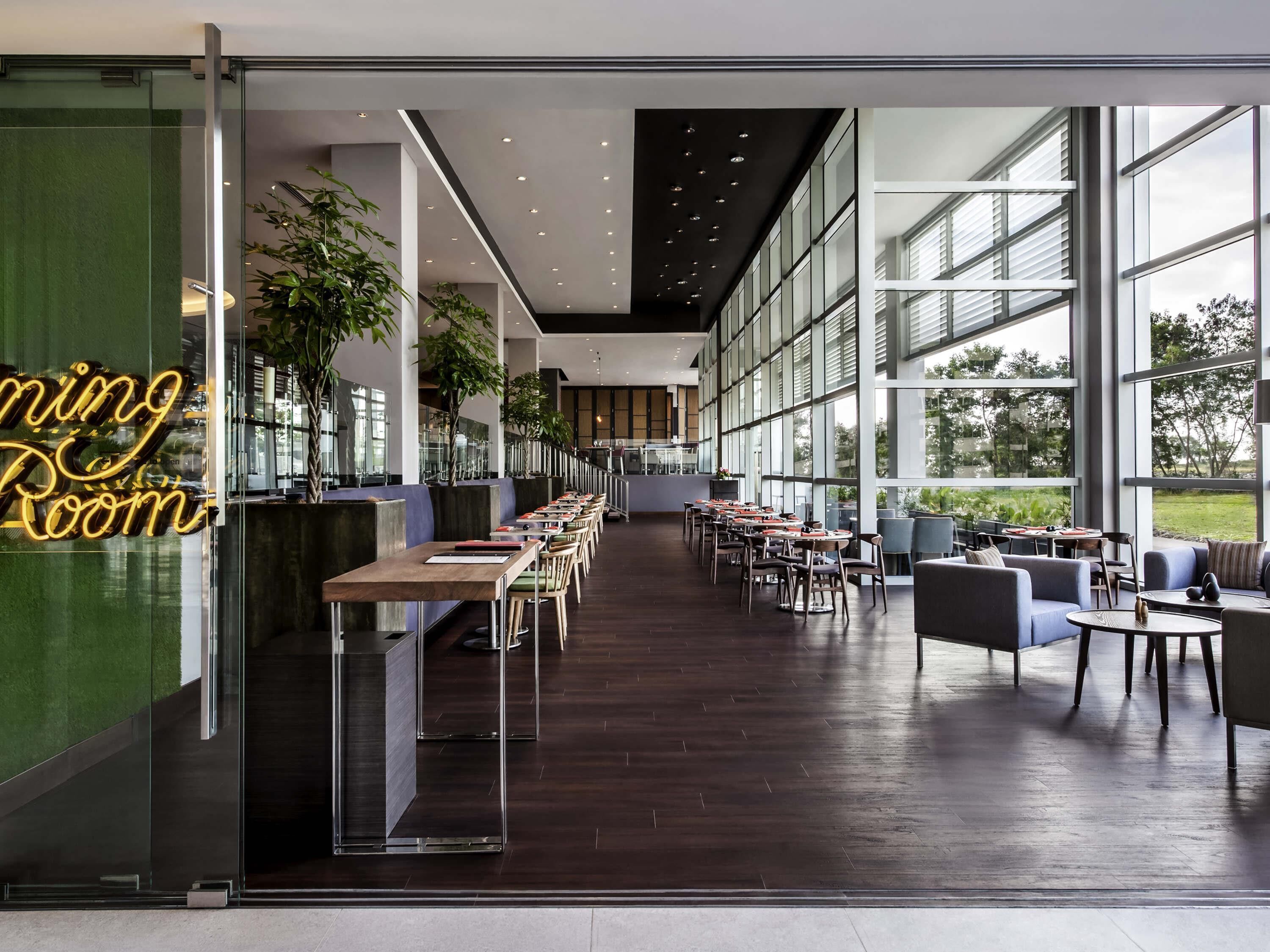 Breakfast, lunch served; international cuisine, al fresco dining 