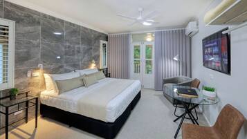 Deluxe Double Room | Premium bedding, blackout curtains, soundproofing, iron/ironing board