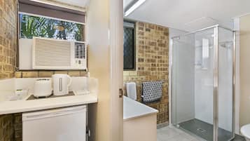 Fridge, microwave, coffee/tea maker