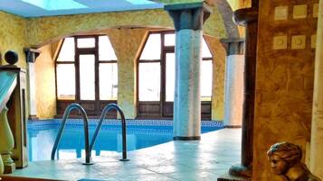 Indoor pool, pool umbrellas