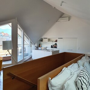 City Apartment, 1 Bedroom, Terrace | Living area | Flat-screen TV - Top city center Lion Monument (Lucerne)