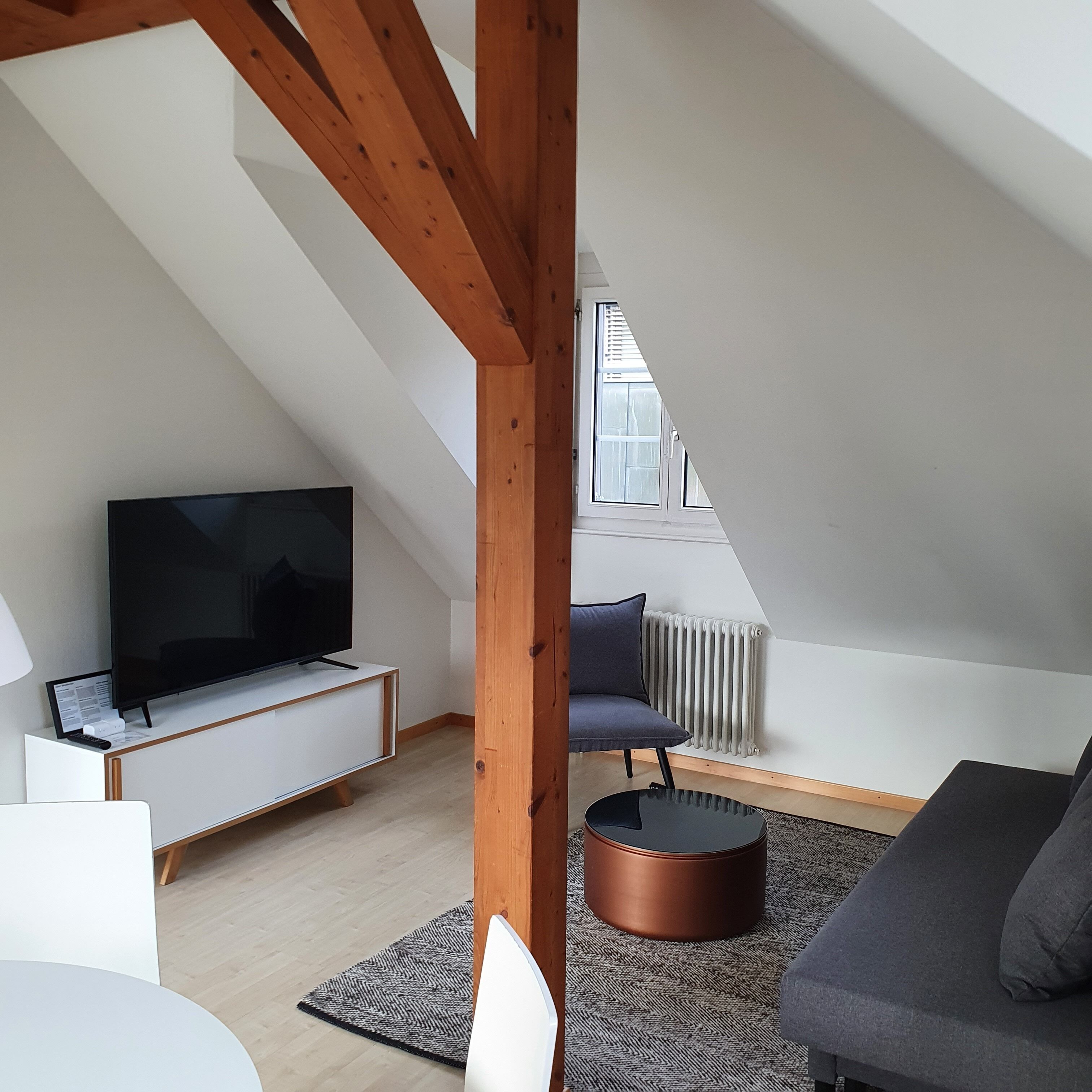 city apartment, 2 bedrooms | living area | 47-inch flat-screen tv with cable channels, tv