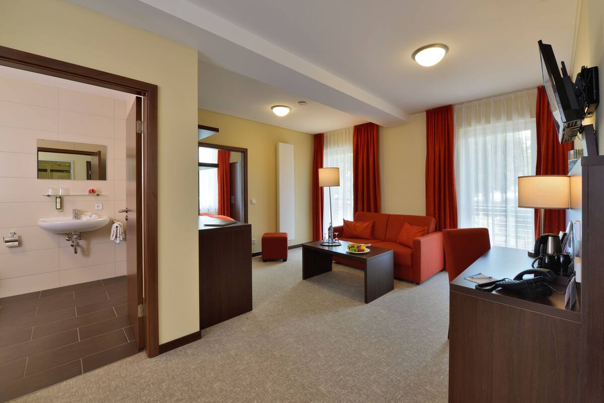 42-inch flat-screen tv with satellite channels, tv