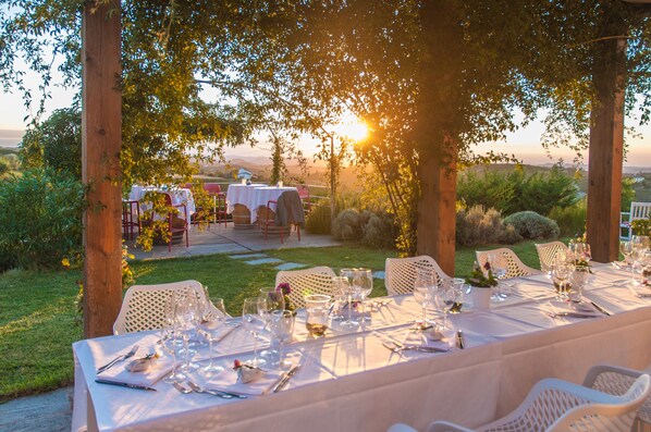 Outdoor wedding area