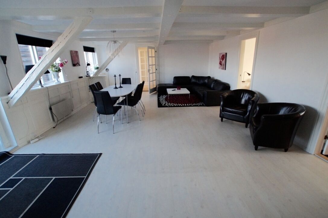 apartment, 3 bedrooms, patio (gæstgiverstien) | living area | flat-screen tv