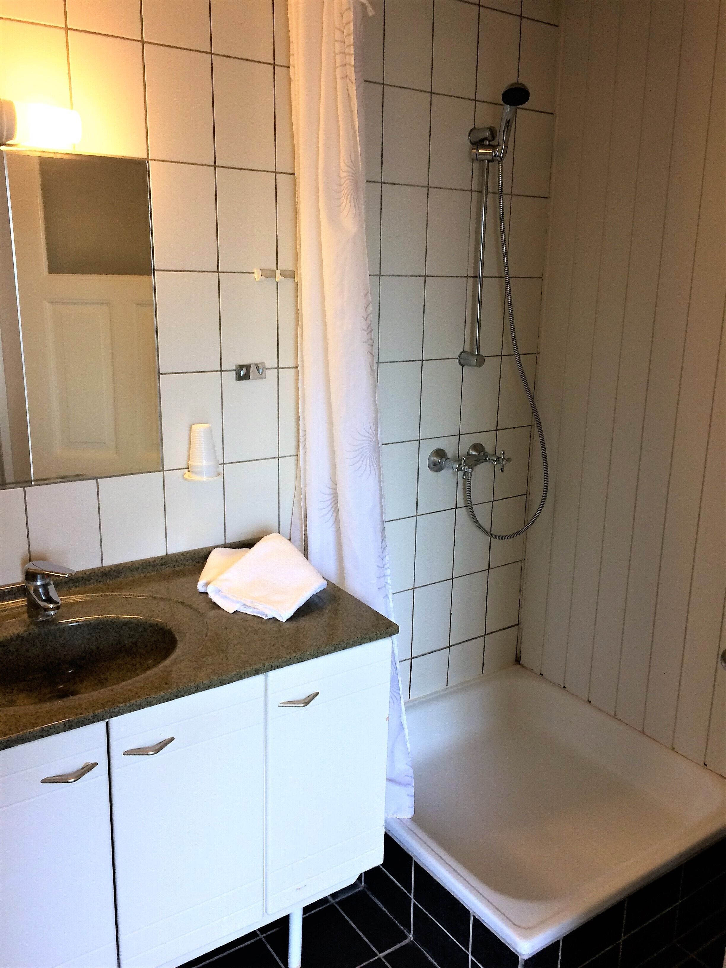 apartment, 1 bedroom, patio (gæstgiverstien) | bathroom | shower, free toiletries, hair dryer, towels