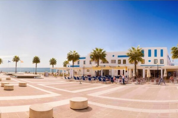 On the beach, white sand