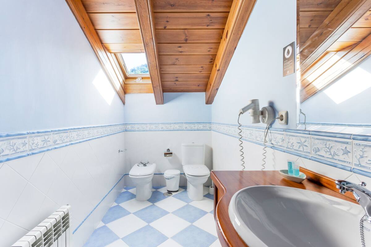 premium double room, 1 queen bed | bathroom | free toiletries, hair dryer, bidet, towels