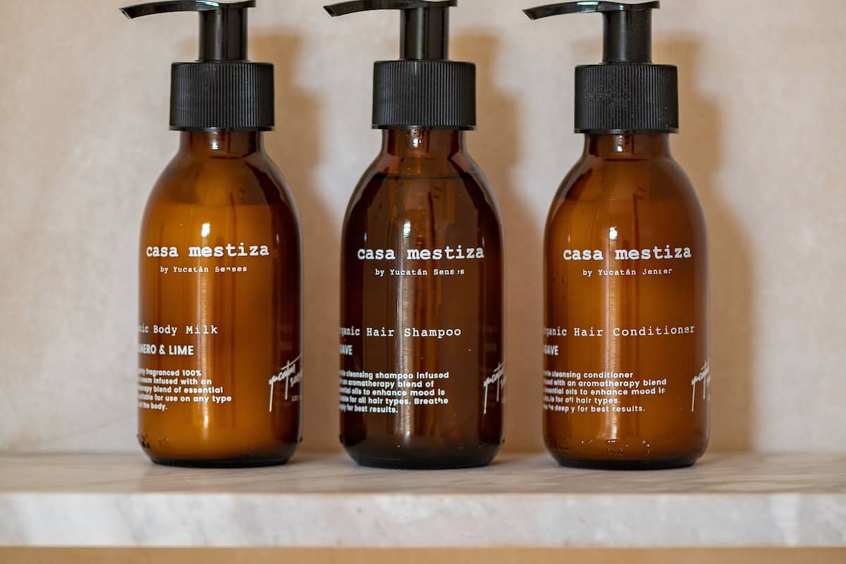 free toiletries, hair dryer, towels, shampoo