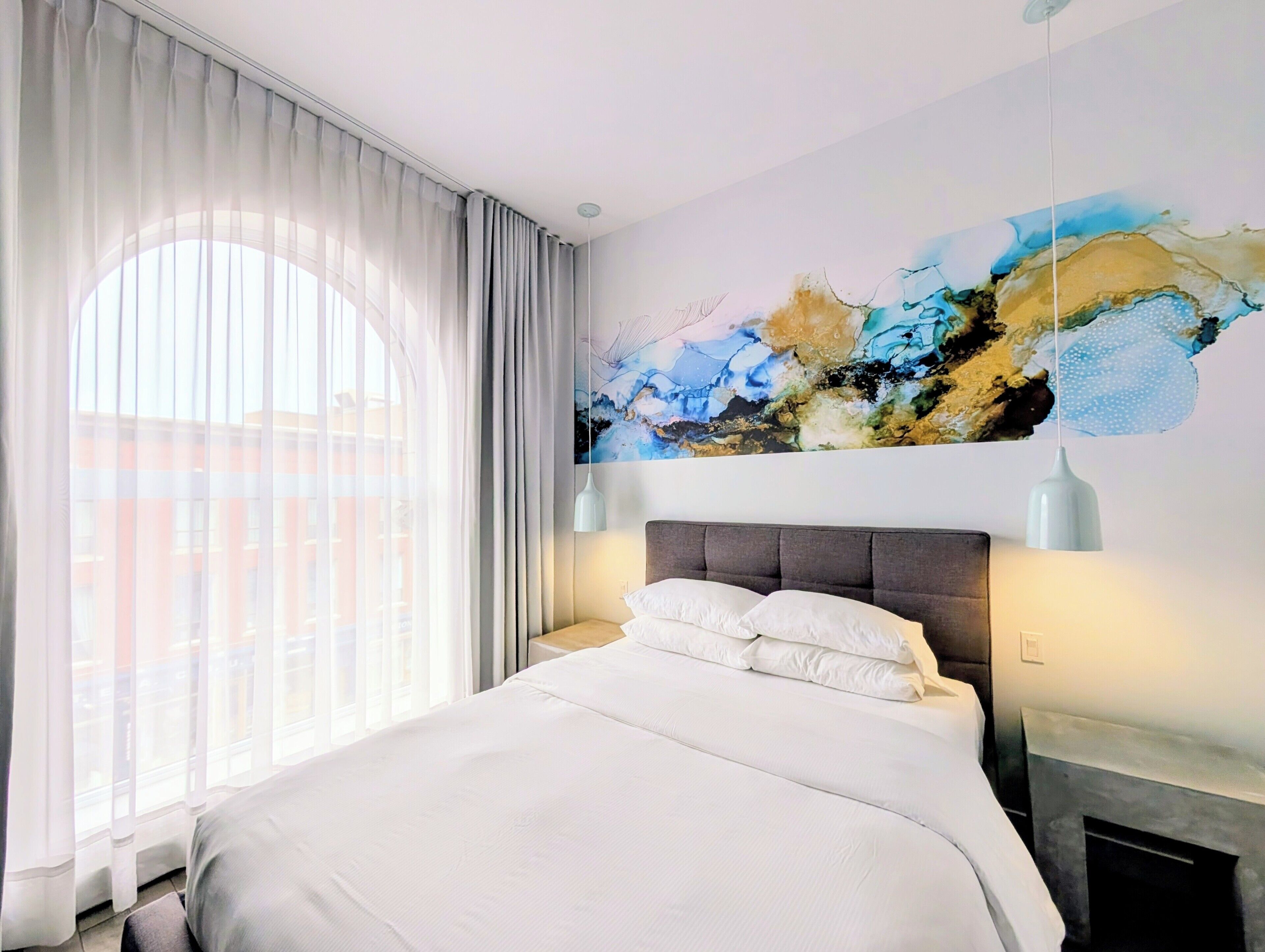 Hypo-allergenic bedding, in-room safe, soundproofing, iron/ironing board