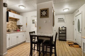Sunset Villa | Private kitchen | Microwave, coffee/tea maker - The Beachside Co. (Sylvan Beach)
