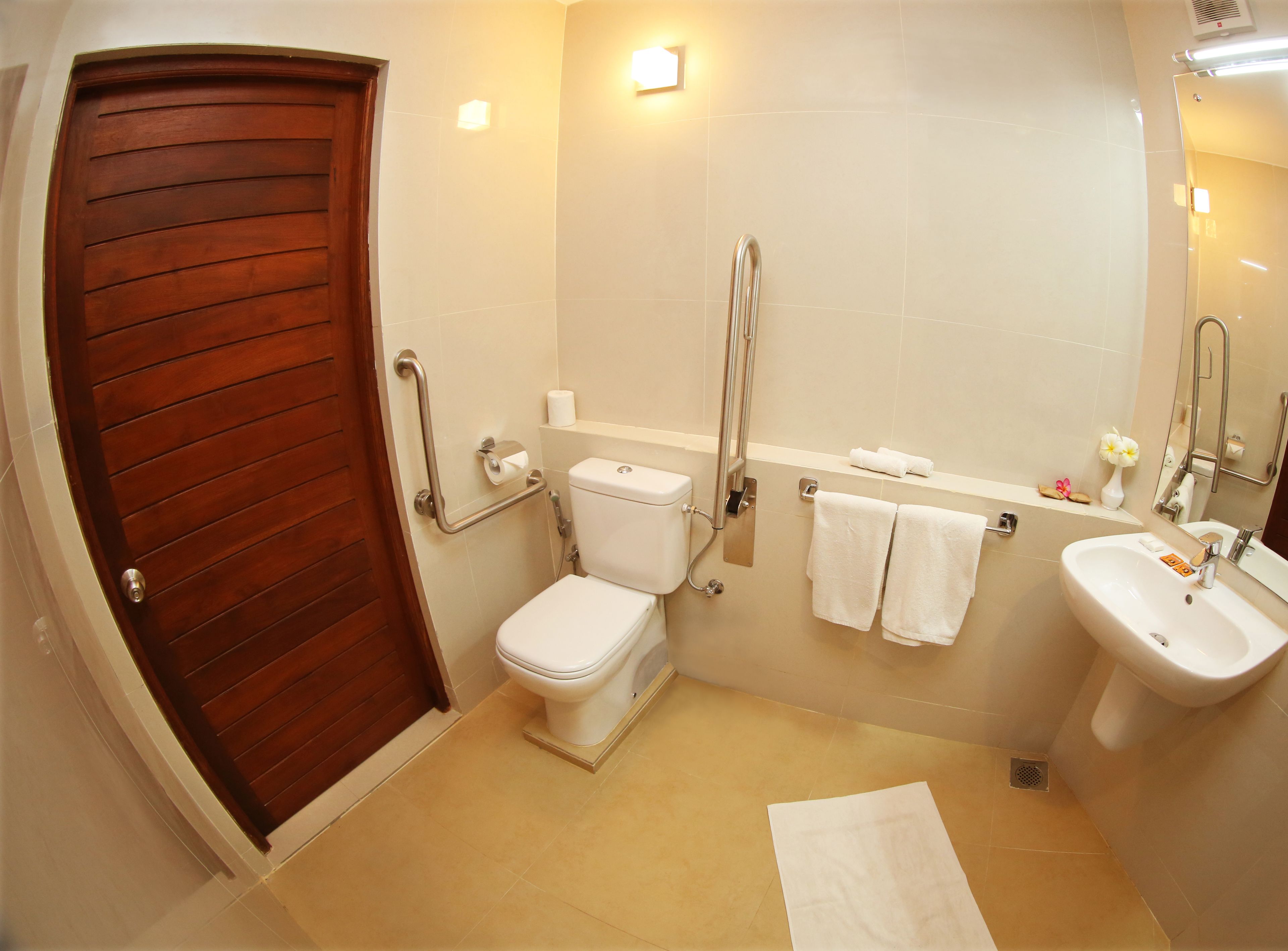 shower, free toiletries, towels