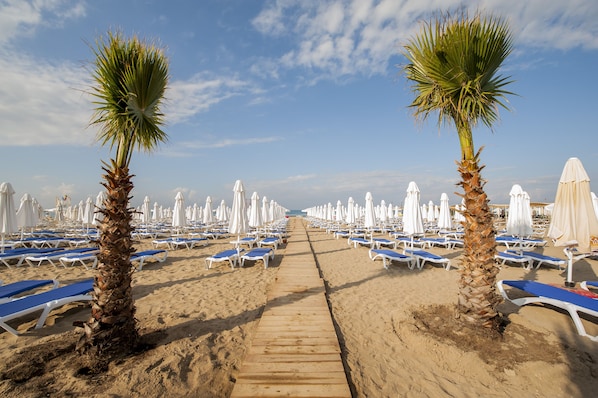 Playa privada en los alrededores, traslado desde/hacia la playa gratis