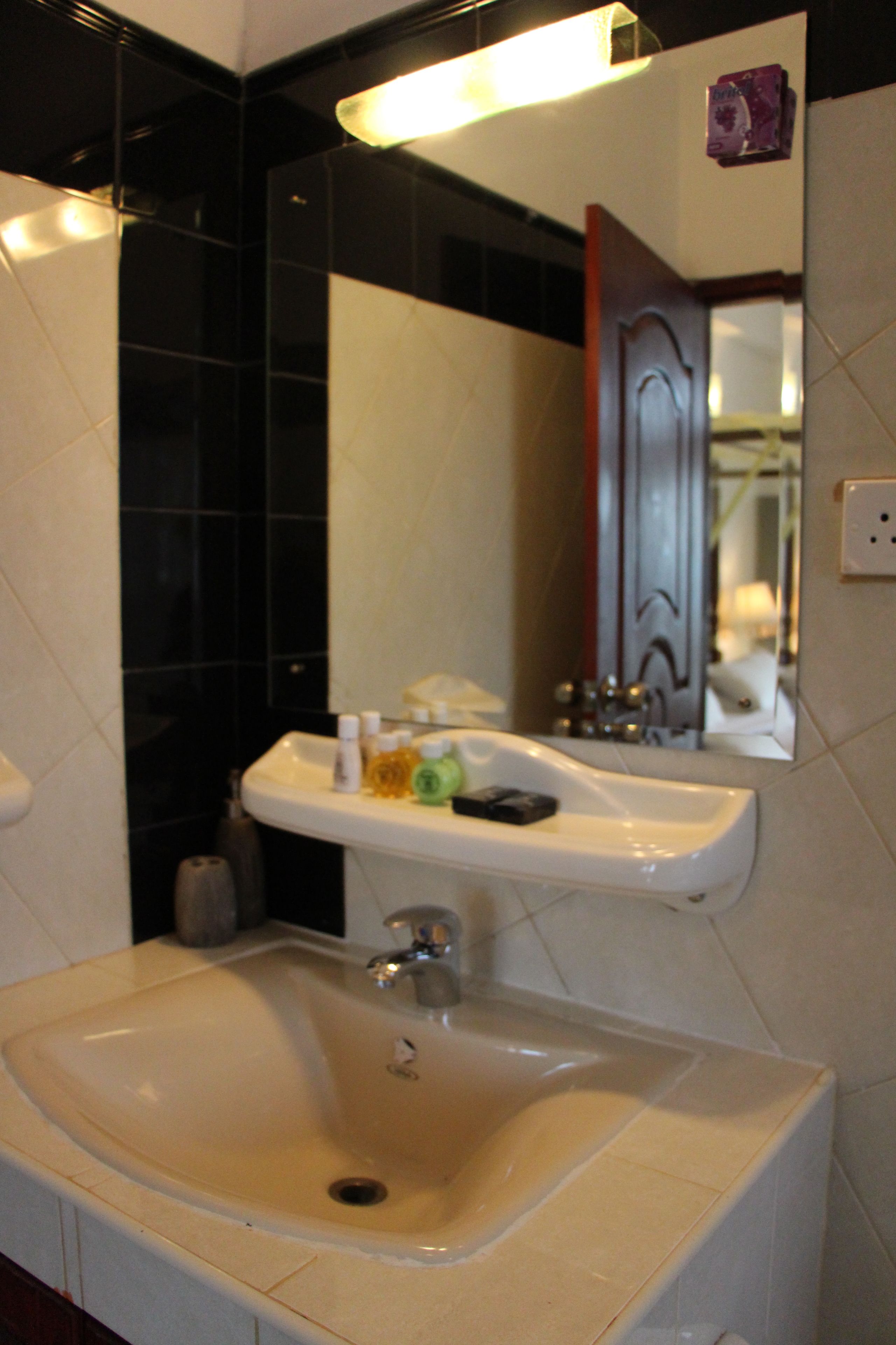 standard room | bathroom | shower, free toiletries, hair dryer, towels