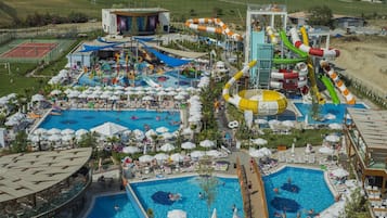Relax by the pool or enjoy thrilling water slides and attractions.