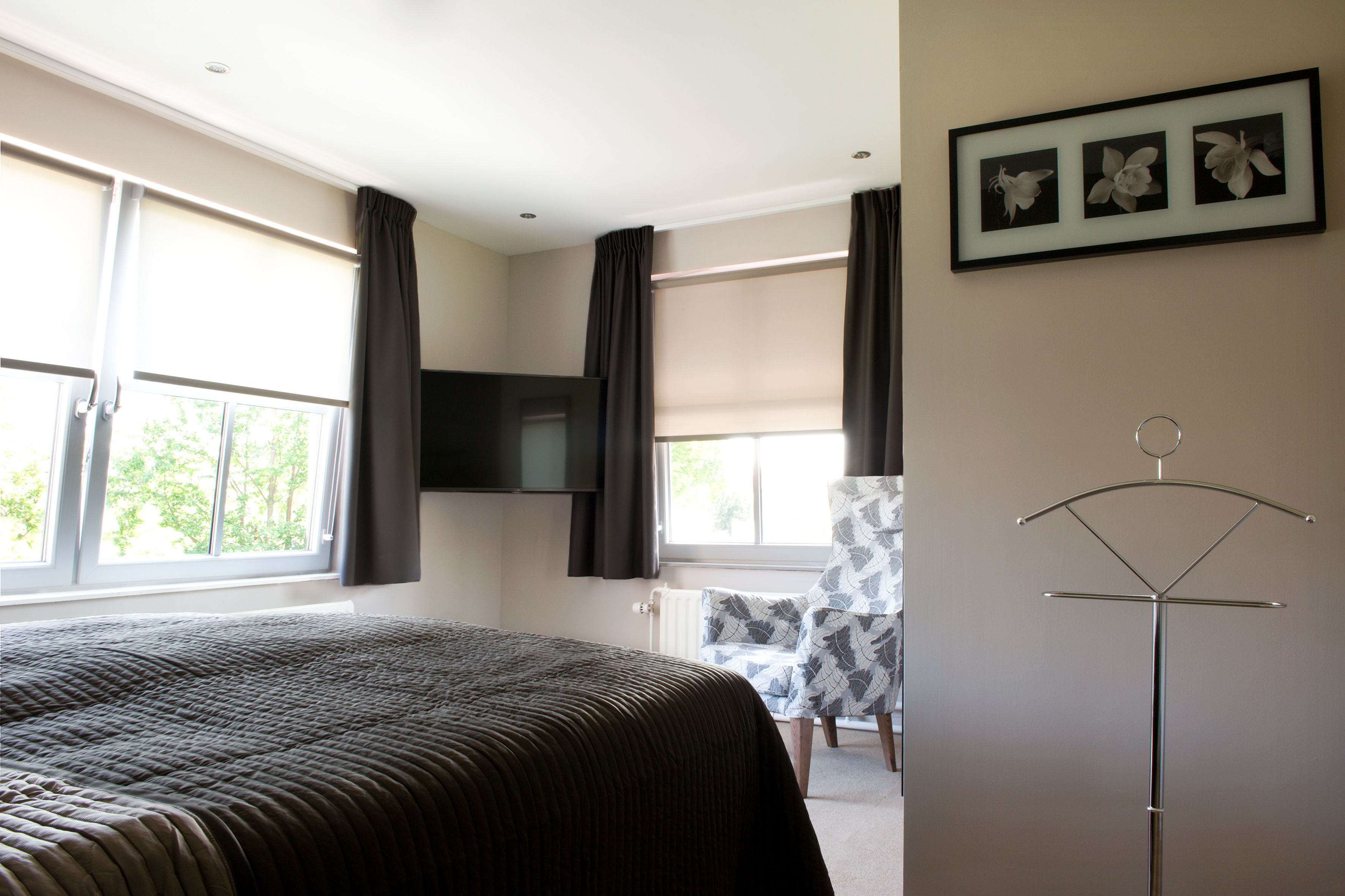 premium bedding, desk, soundproofing, iron/ironing board