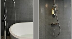 Badezimmer | Dusche, kostenlose Toilettenartikel, Haartrockner, Handtücher