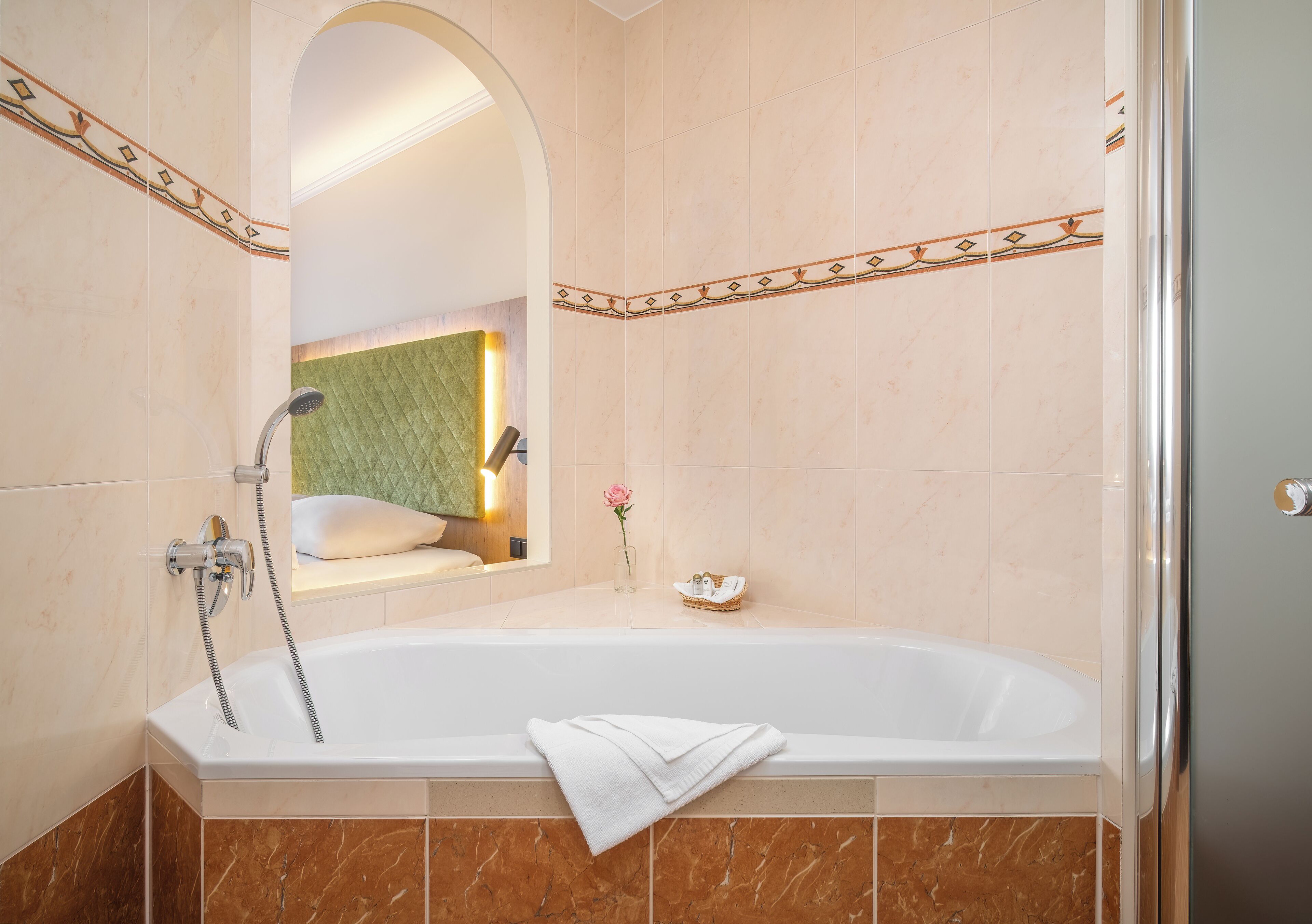 free toiletries, hair dryer, bathrobes, towels