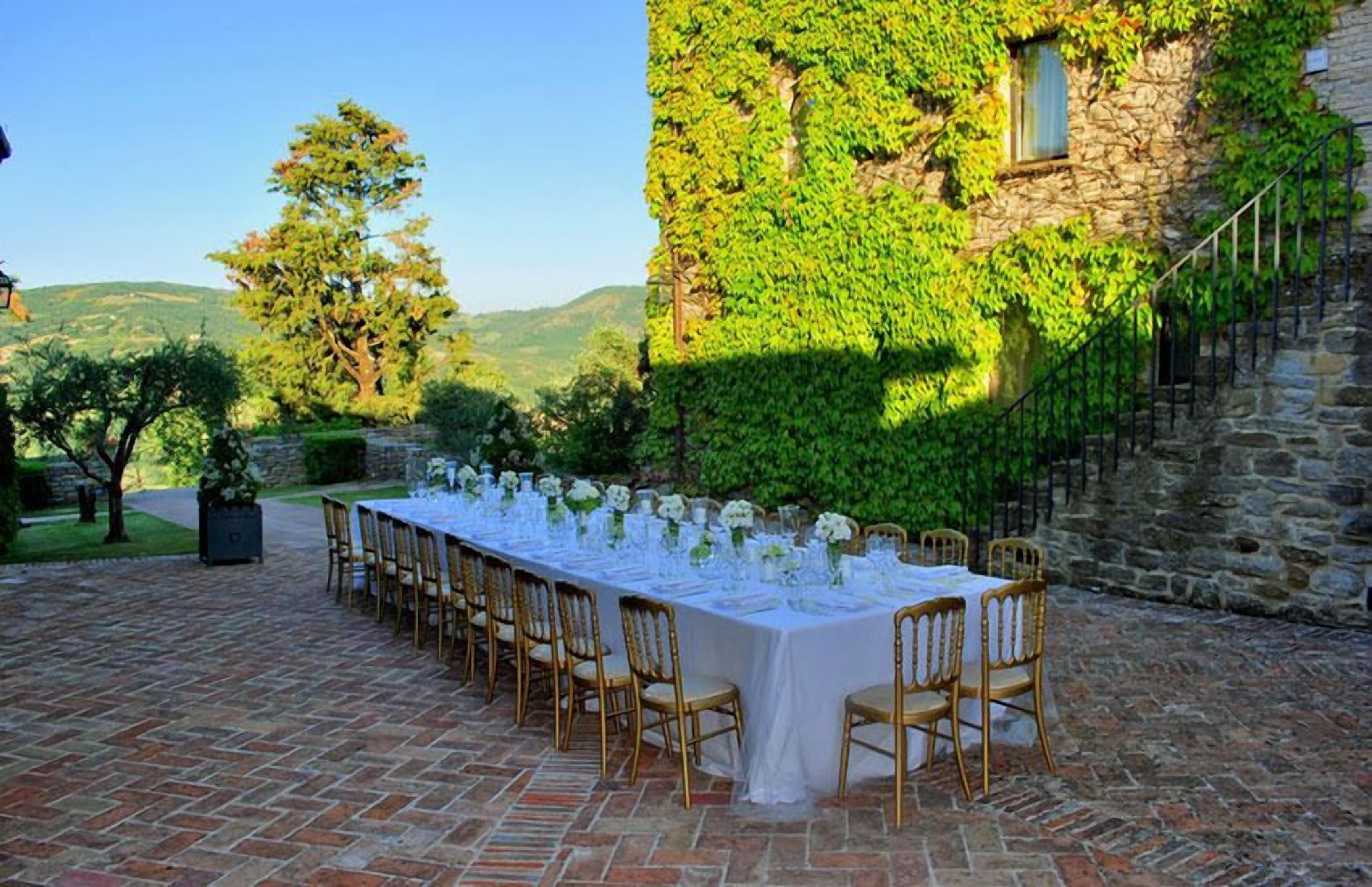 Outdoor banquet area