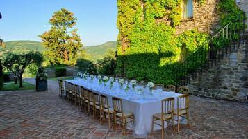Outdoor banquet area