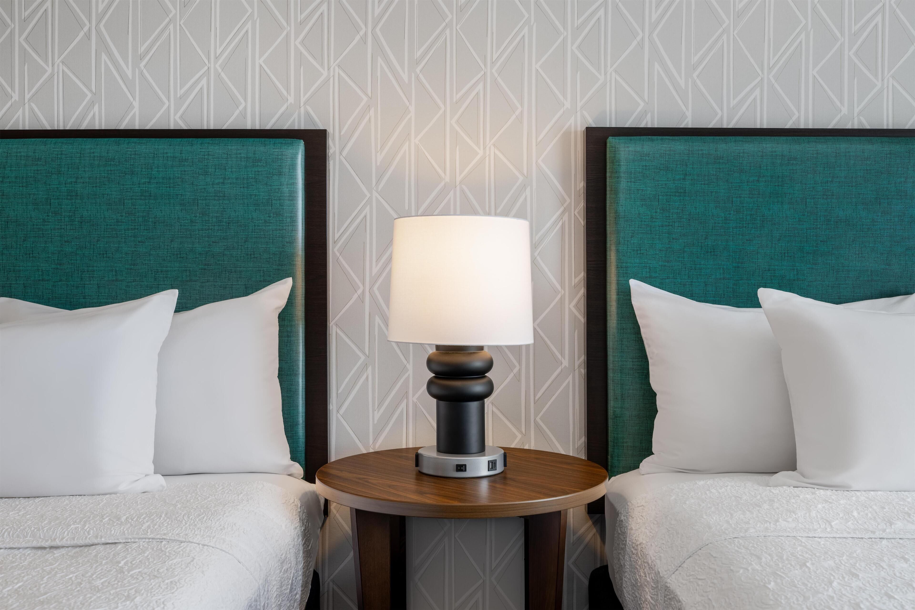 Premium bedding, desk, blackout curtains, iron/ironing board