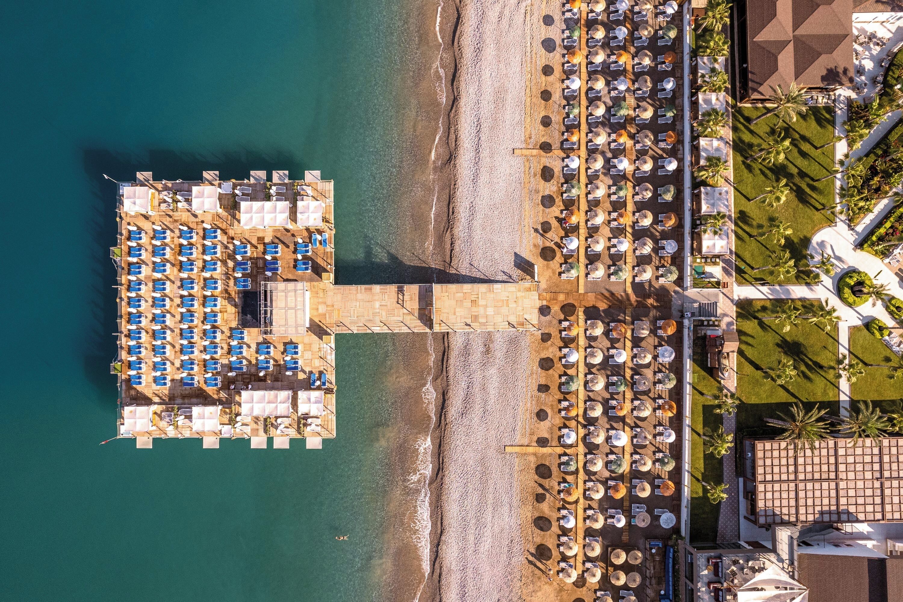 Private beach, sun loungers, beach umbrellas, beach volleyball