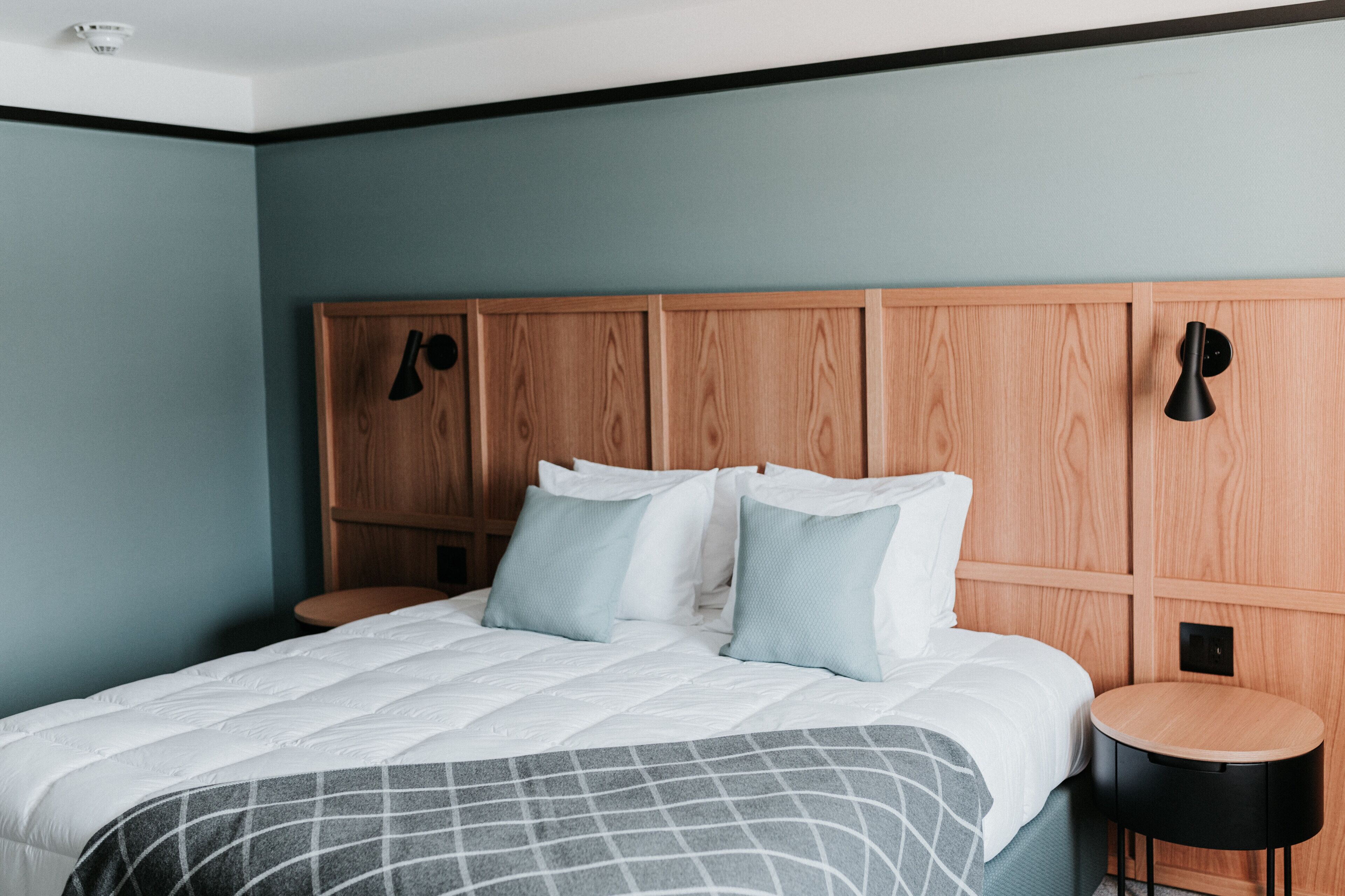 premium bedding, down duvets, pillow-top beds, desk